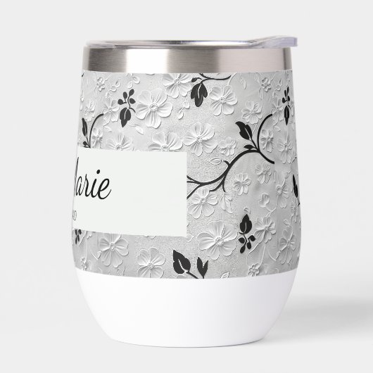 Personalisiertes Black & White Florals Bridesmaid- (Links)