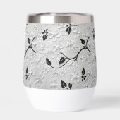 Personalisiertes Black & White Florals Bridesmaid- (Rückseite)