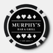 Personalisiertes Black & White Individuelle Name C Pokerchips (Rückseite)