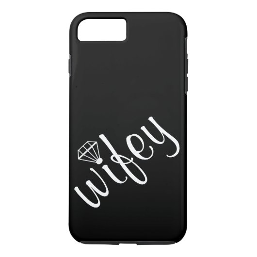 Personalisiertes Black Wifey Script & Diamond Case-Mate iPhone Hülle (Rückseite)