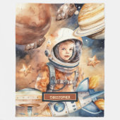 Personalisiertes Blanket-Astronautenthema Fleecedecke (Vorderseite)