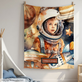 Personalisiertes Blanket-Astronautenthema Fleecedecke