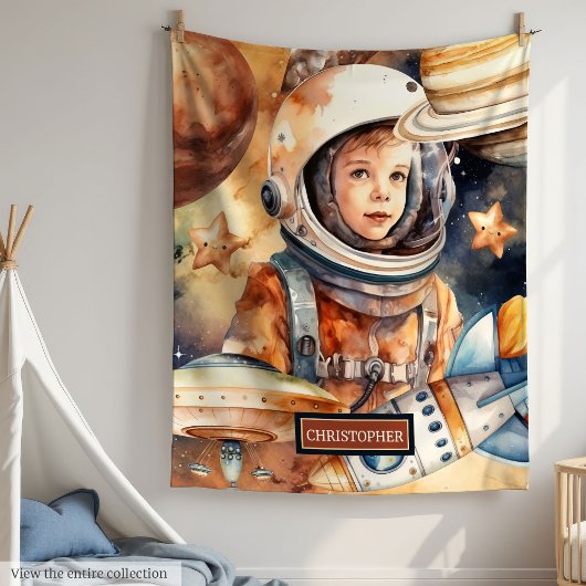 Personalisiertes Blanket-Astronautenthema Fleecedecke
