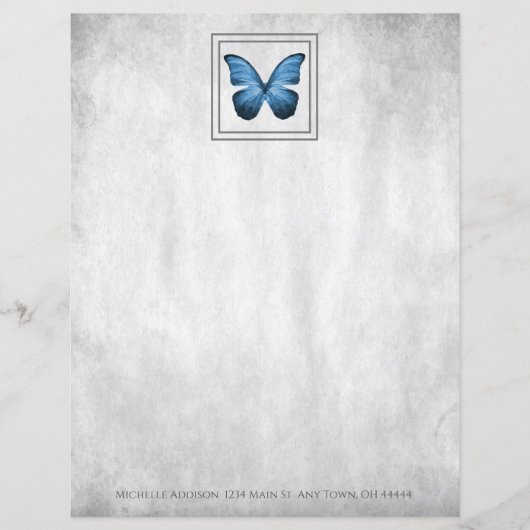 Personalisiertes Blatt aus blauem Butterfly (Vorderseite)
