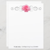 Personalisiertes Blatt aus rosa Rosa (Vorne/Hinten)