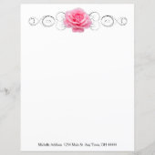 Personalisiertes Blatt aus rosa Rosa (Vorderseite)