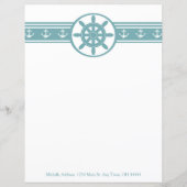 Personalisiertes Blatt für aquamarine Schiffe auf (Vorderseite)