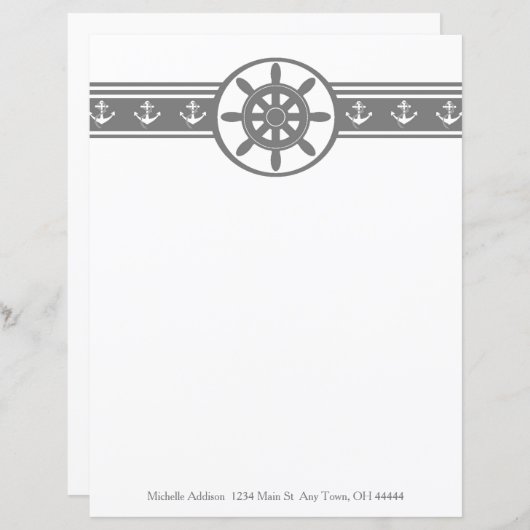 Personalisiertes Blatt für graue Schiffe auf Räder (Vorne/Hinten)