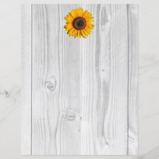 Personalisiertes Blatt für rustikale Sonnenblumen (Rückseite)