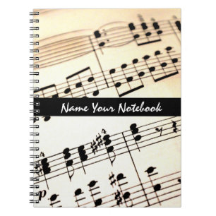 Personalisiertes Blatt-Musiknoten-Notizbuch Notizblock