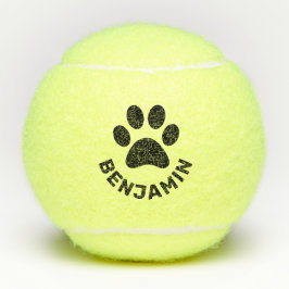 Personalisiertes Blatt Pet Name Hund Tennisbälle