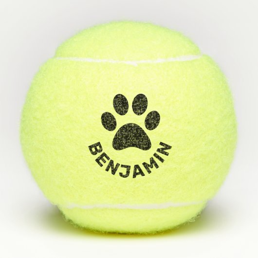 Personalisiertes Blatt Pet Name Hund Tennisbälle (Vorderseite)