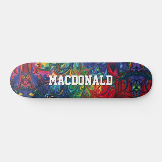 Personalisiertes Blau Abstrakt Skateboard (Horizontal)