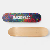 Personalisiertes Blau Abstrakt Skateboard (Horizontal)