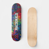 Personalisiertes Blau Abstrakt Skateboard (Vorderseite)