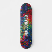 Personalisiertes Blau Abstrakt Skateboard (Vorne)