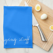 Personalisiertes Blau Geschirrtuch (Viertel Falte)