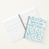 Personalisiertes Blau, Graue Abstrakte Farbmischun Notizblock (Innenseite)