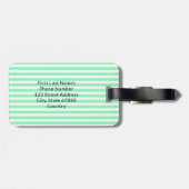 Personalisiertes Blau Grün Preppy Monogramm Gestre Gepäckanhänger (Rückseite horizontal)