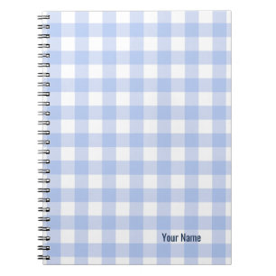 Personalisiertes blau kariertes Notizbuch Notizblock