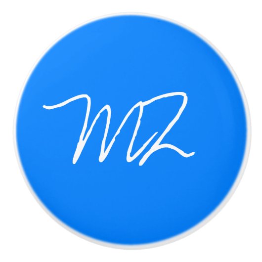 Personalisiertes Blau Keramikknauf (Vorderseite)