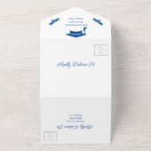 Personalisiertes Blau Save the Date All In One Einladung (Außenbereich)