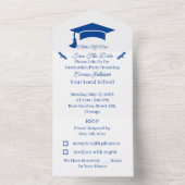 Personalisiertes Blau Save the Date All In One Einladung (Innen Boden)