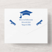 Personalisiertes Blau Save the Date All In One Einladung (Rückseite)