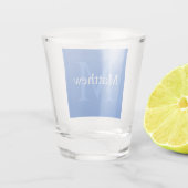 Personalisiertes Blau Schnapsglas (Rückseite)