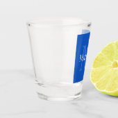Personalisiertes Blau Schnapsglas (Links)