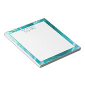 Personalisiertes Blau und Aquamariner schwarzer Ma Notizblock (angewinkelt)