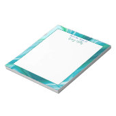 Personalisiertes Blau und Aquamariner schwarzer Ma Notizblock (Rotiert)