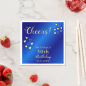 Personalisiertes Blau und Gold zum 50. Geburtstag Serviette (Beispiel)
