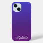 Personalisiertes Blau und lila Ober Case-Mate iPhone Hülle (Rückseite)