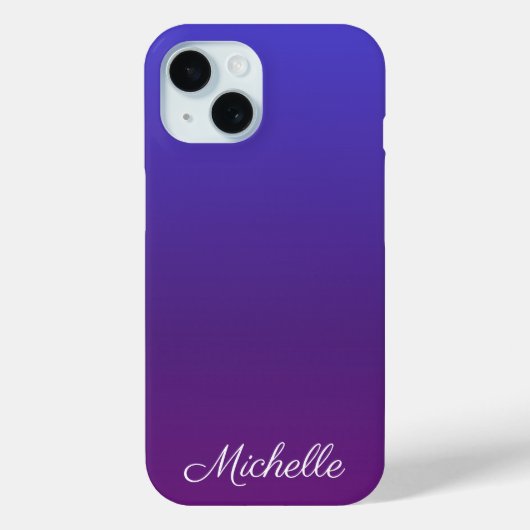 Personalisiertes Blau und lila Ober Case-Mate iPhone Hülle (Rückseite)