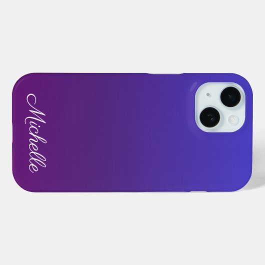 Personalisiertes Blau und lila Ober Case-Mate iPhone Hülle (Rückseite (Horizontal))