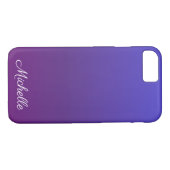 Personalisiertes Blau und lila Ober Case-Mate iPhone Hülle (Rückseite (Horizontal))