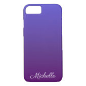 Personalisiertes Blau und lila Ober Case-Mate iPhone Hülle (Rückseite)