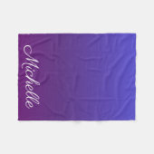 Personalisiertes Blau und lila Ober Fleecedecke (Vorderseite (Horizontal))