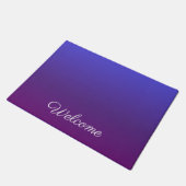 Personalisiertes Blau und lila Ober Fußmatte (Schrägansicht)