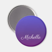 Personalisiertes Blau und lila Ober Magnet (Vorderseite/Rückseite)