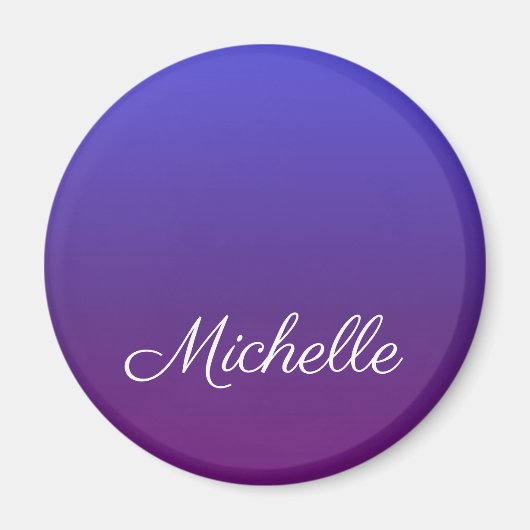 Personalisiertes Blau und lila Ober Magnet (Vorne)