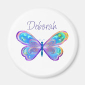 Personalisiertes Blau und Lila Schmetterling Magnet (Vorne)
