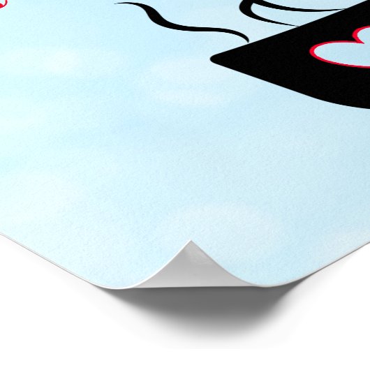 Personalisiertes Blau und Schwarz Weck Zeichen für Poster (Ecke)