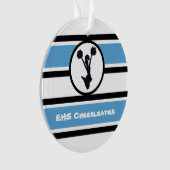 Personalisiertes Blau und Schwarzer Cheerleader Or Ornament (Vorderseite)