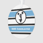 Personalisiertes Blau und Schwarzer Cheerleader Or Ornament (Vorderseite)