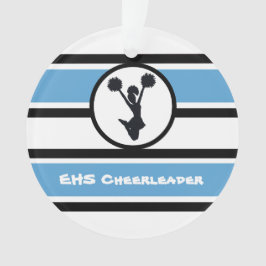 Personalisiertes Blau und Schwarzer Cheerleader Or Ornament
