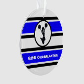 Personalisiertes Blau und Schwarzer Cheerleader Or Ornament (Vorderseite)