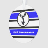 Personalisiertes Blau und Schwarzer Cheerleader Or Ornament (Vorderseite)