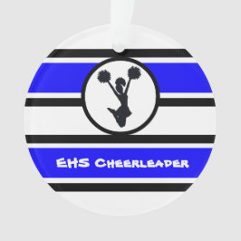 Personalisiertes Blau und Schwarzer Cheerleader Or Ornament